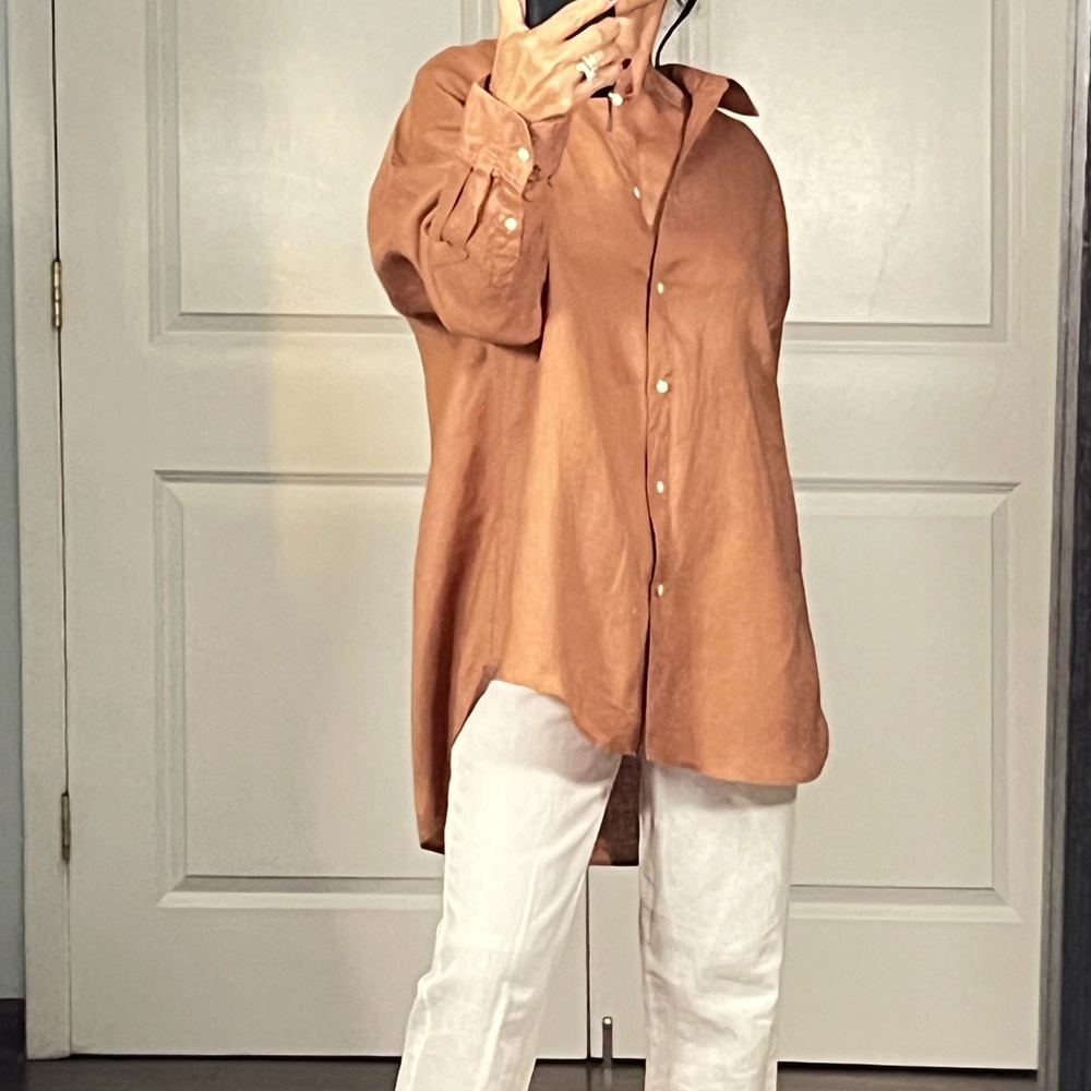 Uniqlo classic essential 100% linen Button Down Shirt size XL